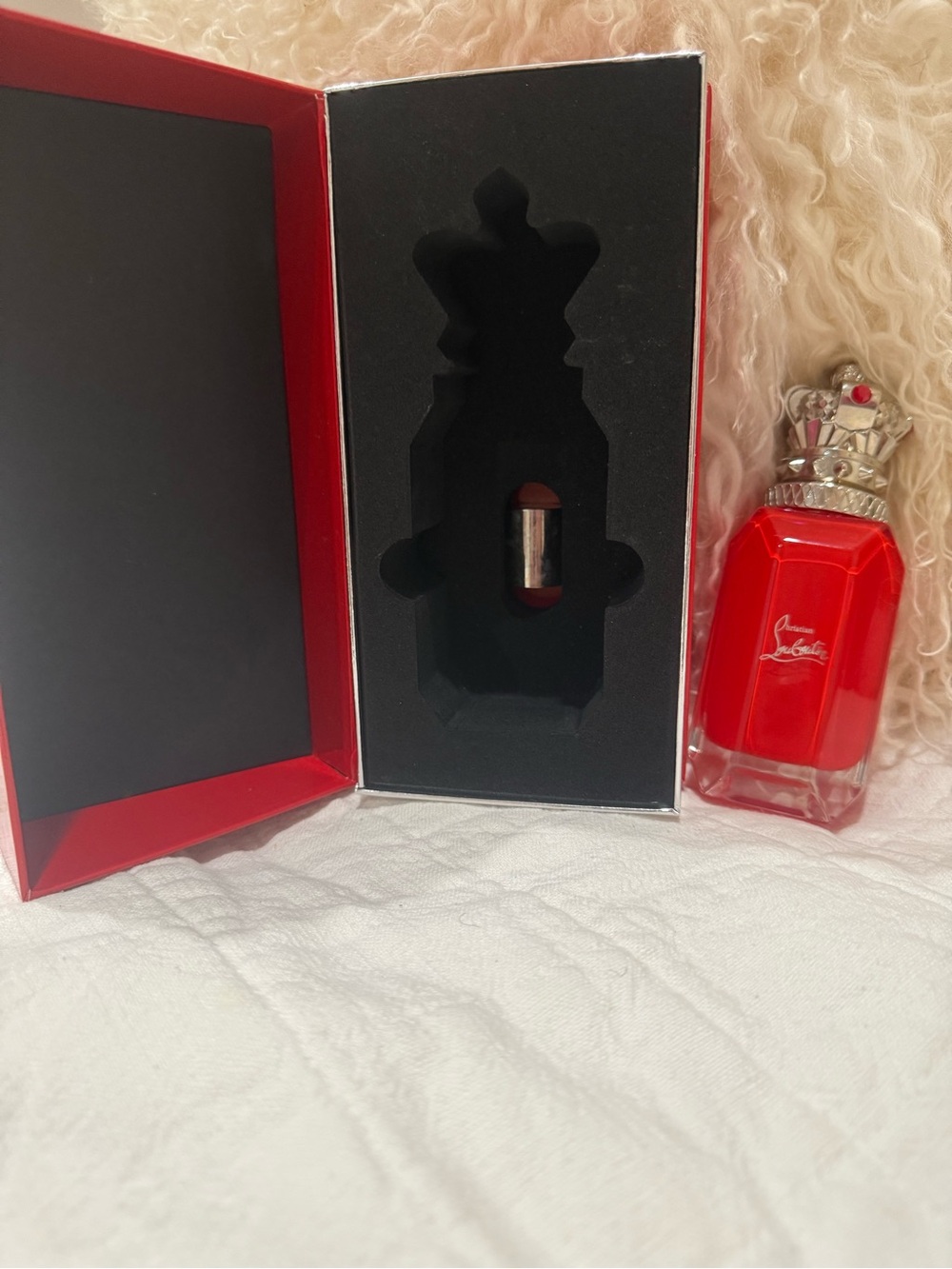Christian Louboutin Red Mini Perfume Bottle with Silver Crown Cap